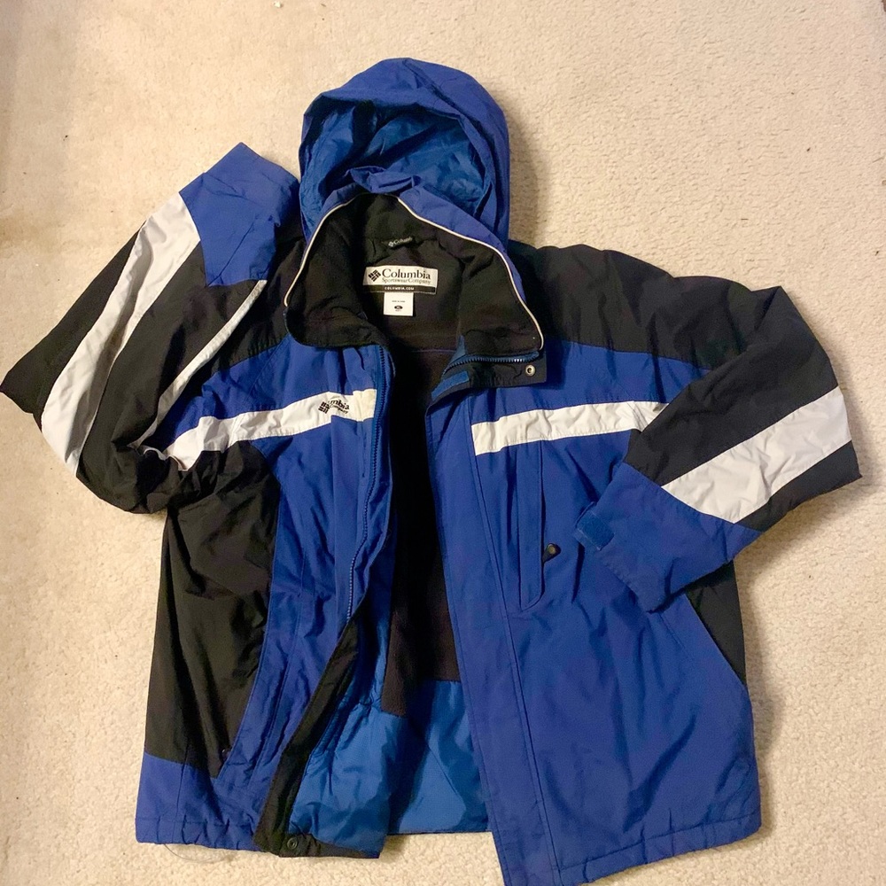 Columbia Winter Jacket Blue Black Silver | Waterproof Jacket | Men’s XL
